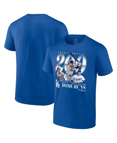 FANATICS MEN'S SHOHEI OHTANI ROYAL LOS ANGELES DODGERS 200TH CAREER HOME RUN T-SHIRT