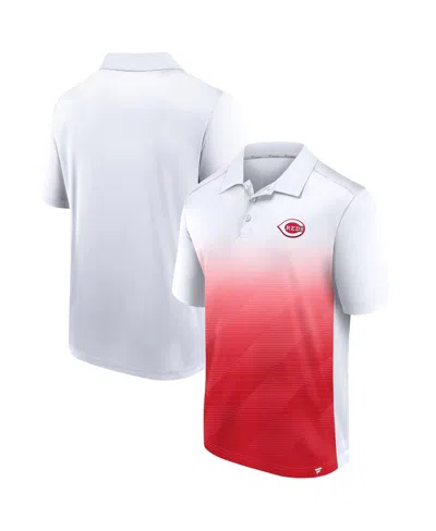 FANATICS MEN'S WHITE CINCINNATI REDS ICONIC PARAMETER SUBLIMATED POLO SHIRT