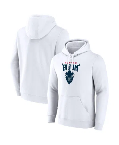FANATICS MEN'S WHITE HOWARD BISON PRIMARY LOGO PULLOVER HOODIE