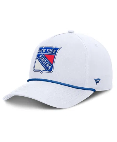 FANATICS MEN'S WHITE NEW YORK RANGERS ROPE A-FRAME ADJUSTABLE HAT