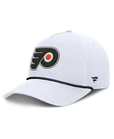 FANATICS MEN'S WHITE PHILADELPHIA FLYERS ROPE A-FRAME ADJUSTABLE HAT