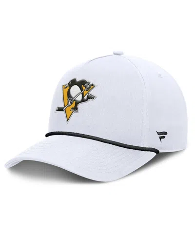FANATICS MEN'S WHITE PITTSBURGH PENGUINS ROPE A-FRAME ADJUSTABLE HAT