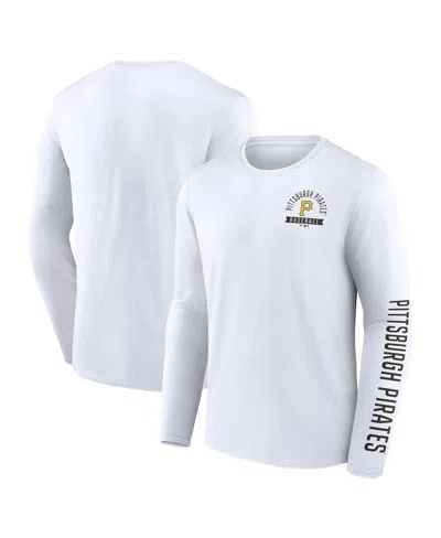FANATICS MEN'S WHITE PITTSBURGH PIRATES PRESS BOX LONG SLEEVE T-SHIRT
