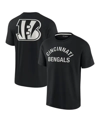 FANATICS SIGNATURE MEN'S AND WOMEN'S FANATICS SIGNATURE BLACK CINCINNATI BENGALS SUPER SOFT SHORT SLEEVE T-SHIRT