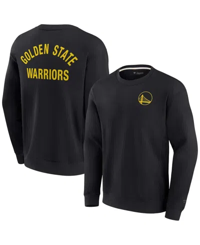 FANATICS SIGNATURE MEN'S AND WOMEN'S FANATICS SIGNATURE BLACK GOLDEN STATE WARRIORS SUPER SOFT FLEECE OVERSIZE ARCH CRE