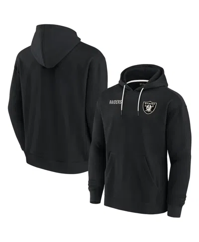 FANATICS SIGNATURE MEN'S AND WOMEN'S FANATICS SIGNATURE BLACK LAS VEGAS RAIDERS SUPER SOFT FLEECE PULLOVER HOODIE