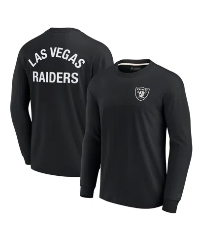 FANATICS SIGNATURE MEN'S AND WOMEN'S FANATICS SIGNATURE BLACK LAS VEGAS RAIDERS SUPER SOFT LONG SLEEVE T-SHIRT
