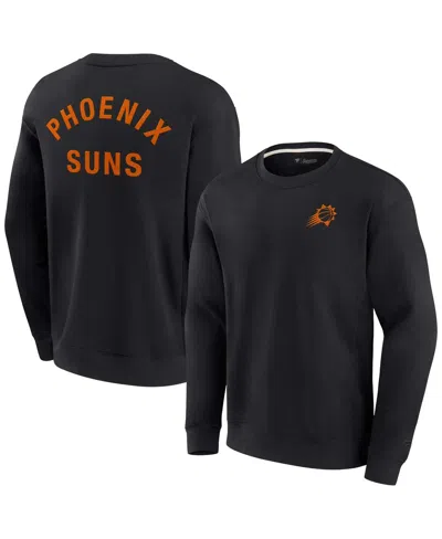 FANATICS SIGNATURE MEN'S AND WOMEN'S FANATICS SIGNATURE BLACK PHOENIX SUNS SUPER SOFT FLEECE OVERSIZE ARCH CREW PULLOVE