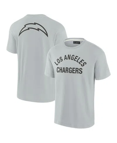 FANATICS SIGNATURE MEN'S AND WOMEN'S FANATICS SIGNATURE GRAY LOS ANGELES CHARGERS SUPER SOFT SHORT SLEEVE T-SHIRT