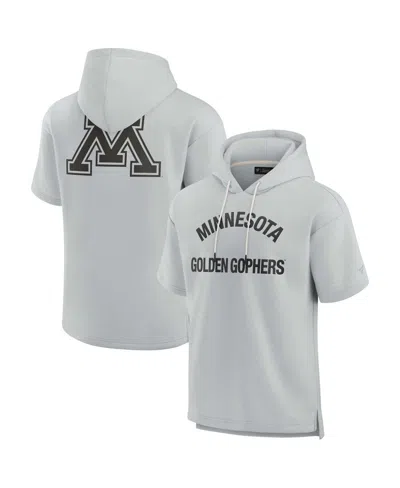 FANATICS SIGNATURE MEN'S AND WOMEN'S FANATICS SIGNATURE GRAY MINNESOTA GOLDEN GOPHERS SUPER SOFT FLEECE SHORT SLEEVE PU