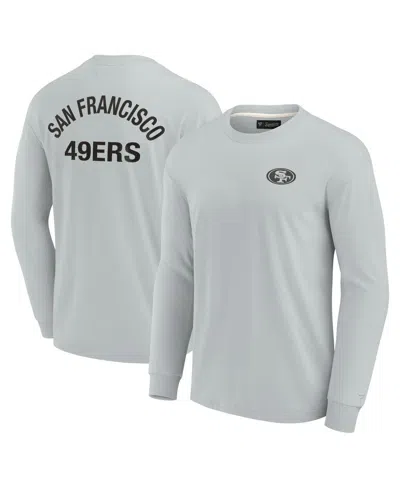 FANATICS SIGNATURE MEN'S AND WOMEN'S FANATICS SIGNATURE GRAY SAN FRANCISCO 49ERS SUPER SOFT LONG SLEEVE T-SHIRT