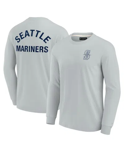 FANATICS SIGNATURE MEN'S AND WOMEN'S FANATICS SIGNATURE GRAY SEATTLE MARINERS SUPER SOFT LONG SLEEVE T-SHIRT