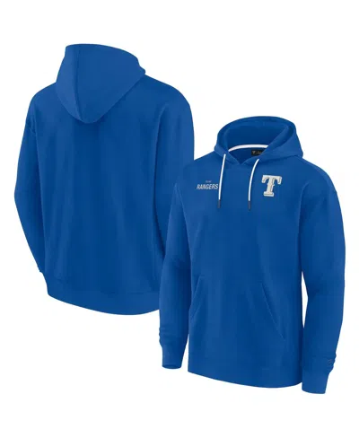 FANATICS SIGNATURE MEN'S AND WOMEN'S FANATICS SIGNATURE ROYAL TEXAS RANGERS SUPER SOFT FLEECE PULLOVER HOODIE
