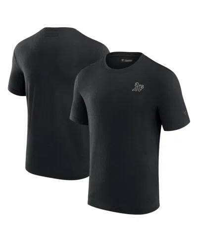 FANATICS SIGNATURE MEN'S FANATICS SIGNATURE BLACK OAKLAND ATHLETICS MODAL SHORT SLEEVE T-SHIRT