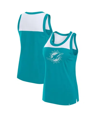 FANATICS WOMEN'S AQUA MIAMI DOLPHINS SEQUIN TANK TOP