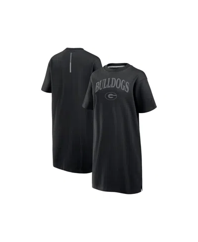FANATICS WOMEN'S BLACK GEORGIA BULLDOGS ELEMENTS GO TRI-BLEND T-SHIRT DRESS
