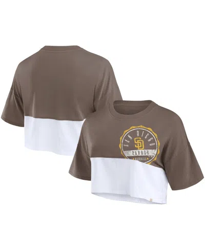 FANATICS WOMEN'S / SAN DIEGO PADRES COLOR SPLIT BOXY CROPPED T-SHIRT