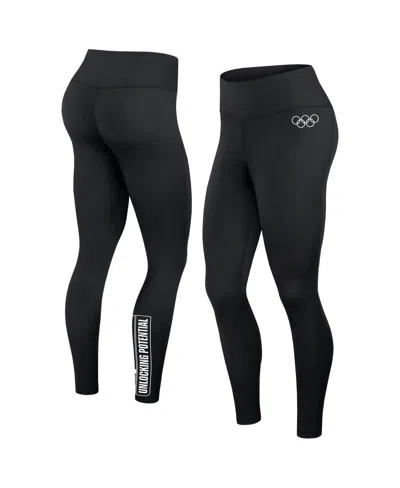 FANATICS WOMEN'S FANATICS BLACK OLYMPIC GAMES UNION BAR SIDE DOWN LEGGINGS