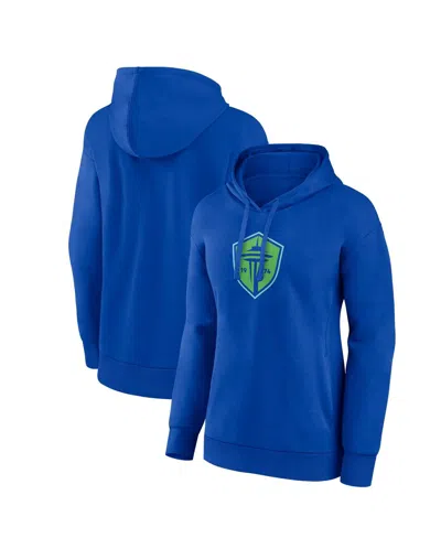 FANATICS WOMEN'S FANATICS BLUE SEATTLE SOUNDERS FC PRIMARY LOGO PULLOVER HOODIE