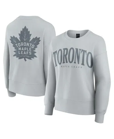 FANATICS WOMEN'S GRAY TORONTO MAPLE LEAVES ELEMENTS FLOW PULLOVER SWEATSHIRT