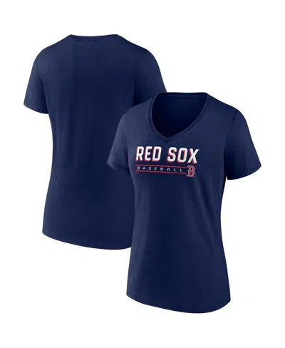 FANATICS WOMEN'S NAVY BOSTON RED SOX V-NECK T-SHIRT