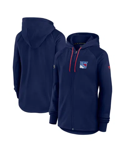 FANATICS WOMEN'S NAVY NEW YORK RANGERS AUTHENTIC PRO RINK FLEECE FULL-ZIP JACKET