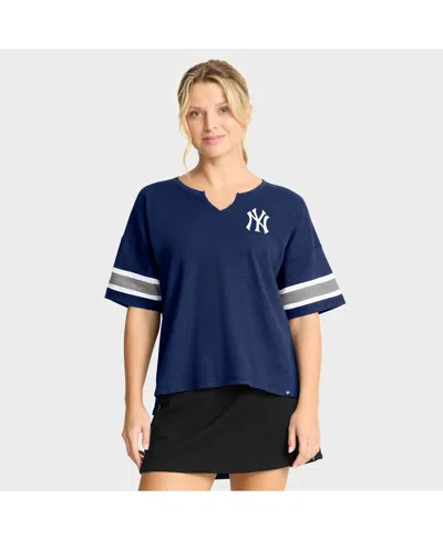 FANATICS WOMEN'S NAVY NEW YORK YANKEES CURL ROUTE T-SHIRT