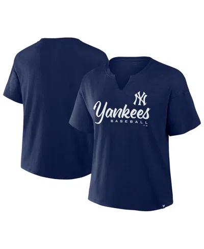 FANATICS WOMEN'S NAVY NEW YORK YANKEES FAN FAVE STADIUM SLUB T-SHIRT