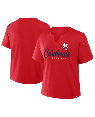FANATICS WOMEN'S RED ST. LOUIS CARDINALS FAN FAVE STADIUM SLUB BOXY T-SHIRT