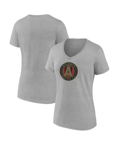 FANATICS WOMEN'S STEEL ATLANTA UNITED FC LOGO V-NECK T-SHIRT