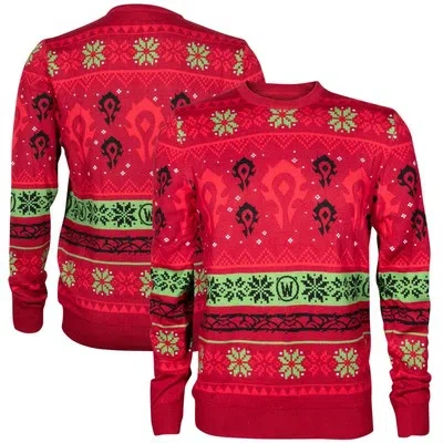FANATICS WORLD OF WARCRAFT E-SPORTS GAMING UGLY HOLIDAY SWEATER SWEATSHIRT JNX HORDE