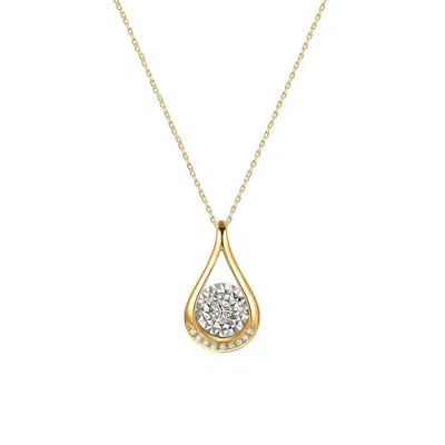 FANCI ME WOMEN'S DAZZLING DIAMOND TEARDROP DIAMOND PENDANT IN YELLOW GOLD