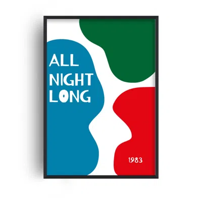 FANCLUB ALL NIGHT LONG RETRO ABSTRACT SLOGAN MUSIC GICLÉE ART PRINT A2