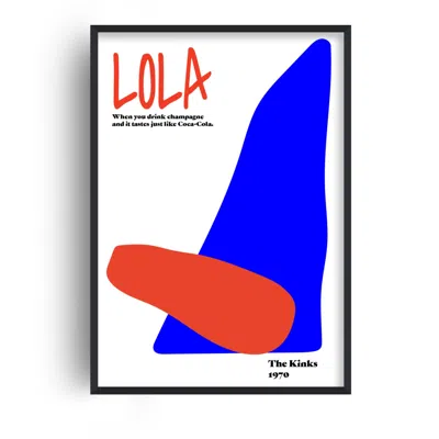 FANCLUB BLUE / RED / BLACK LOLA THE KINKS ABSTRACT MUSIC GICLÉE ART PRINT A2