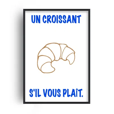 FANCLUB BLUE UN CROISSANT FRENCH KITCHEN RETRO INSPIRED GICLÉE ART PRINT A2