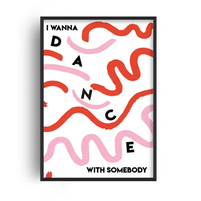 FANCLUB PINK / PURPLE / RED I WANNA DANCE WITH SOMEBODY 1980S ABSTRACT MUSIC GICLÉE ART PRINT A2