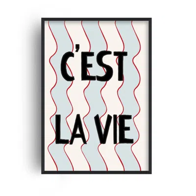 FANCLUB RED / BLACK / BLUE C'EST LIE VIE FRENCH RETRO INSPIRED GICLÉE ART PRINT A3