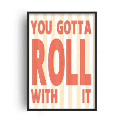 FANCLUB YELLOW / ORANGE / RED ROLL WITH IT OASIS RETRO MUSIC GICLÉE ART PRINT A2