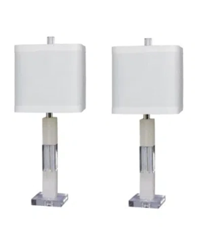 FANGIO LIGHTING STACKED BLOCK TABLE LAMPS, SET OF 2
