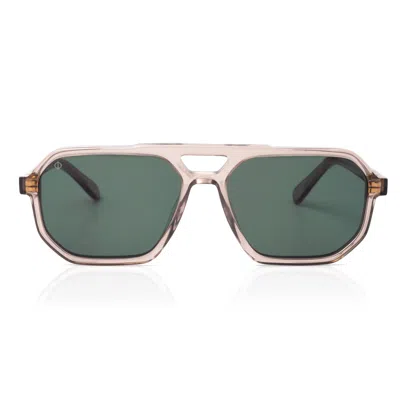 FAOS CONCEPT MEN'S GREY KYTHNOS IN CRYSTAL BEIGE WITH ALGAE GREEN LENSES