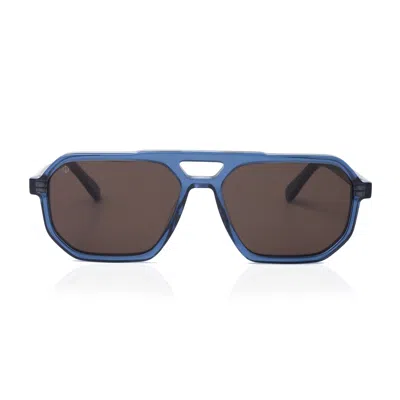 FAOS CONCEPT MEN'S KYTHNOS IN CRYSTAL BLUE WITH STONE BROWN LENSES