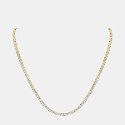 FARA 14K YELLOW GOLD LAB GROWN DIAMOND STRAIGHT LINE NECKLACE 18 INCHES (25.00 CT)