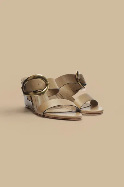 FARM RIO MOCHA BUCKLE WEDGE SANDAL