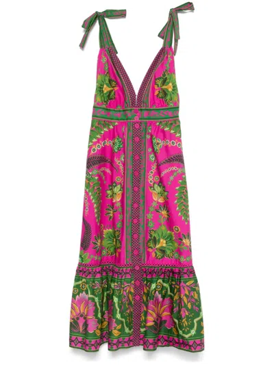 FARM RIO ANA TAPESTRY MIDI DRESS