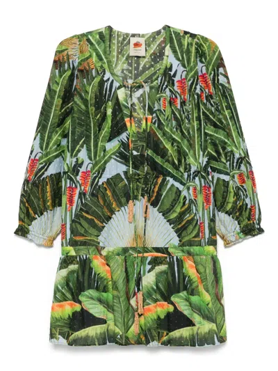 FARM RIO BOTANICAL-PRINT MINI DRESS