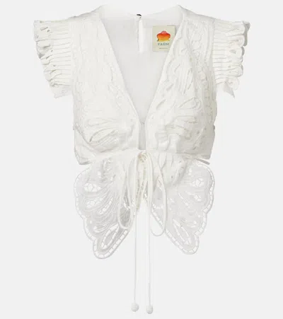 FARM RIO BRODERIE ANGLAISE COTTON TOP