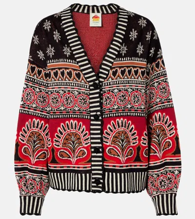 FARM RIO COCONUT GROVE COTTON JACQUARD CARDIGAN