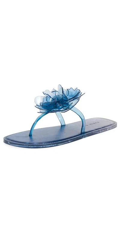 FARM RIO EXCLUSIVE FLOWER JELLY FLAT SANDALS BLUE
