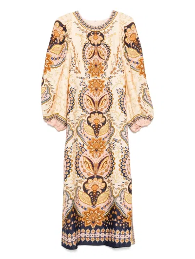 FARM RIO FLORAL-PRINT MIDI DRESS