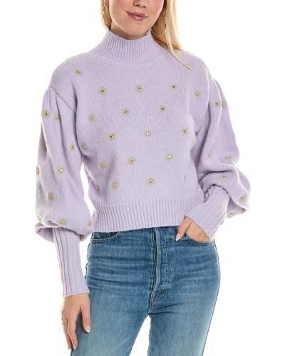FARM RIO FARM RIO MIRROR EMBROIDERY MOHAIR & WOOL-BLEND SWEATER